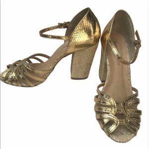 Raphaella Booz, Anthropology, Gold Calla Heels